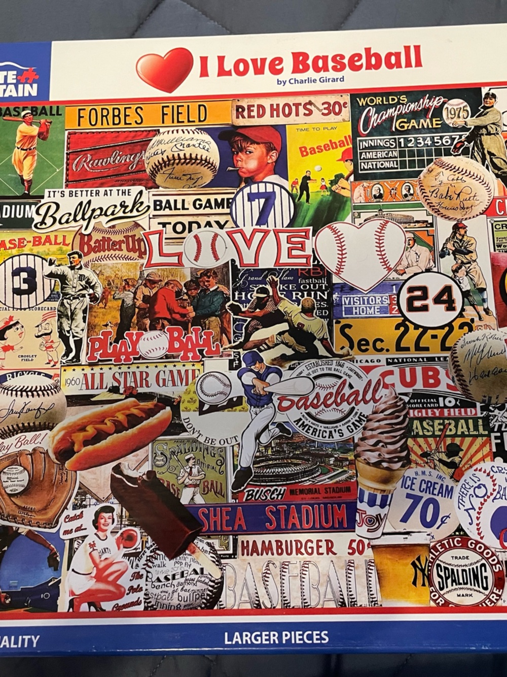 NEW White Mountain I Love Baseball